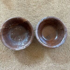 2 Original Walnut Store 6” Wooden Bowls